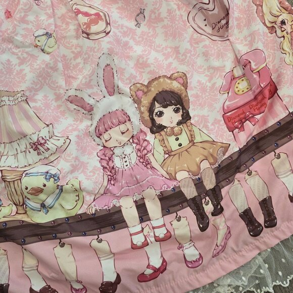 Angels Heart Honey Jam Sweet Lolita Dress size M Pink Lace & Ribbon - Picture 9 of 11